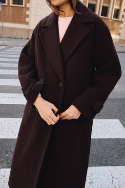 ABRIGO OVERSIZE SOFT / Burgundy - Zara фото 13