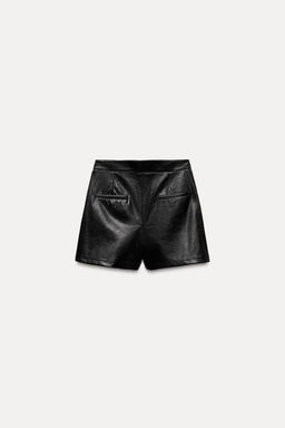 LEATHER EFFECT HIGH-WAIST BERMUDA SHORTS - Zara фото 6