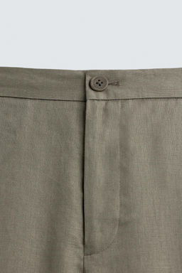 PANTAL?N REGULAR FIT 100% LINO / Beige claro - Zara фото 8