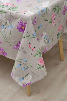Скатерть Бабочки и цветы 150*180см. рогожка хлопок 100%