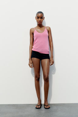 PLAIN STRAPPY KNIT TOP