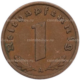 Монета 1 рейхспфенниг 1938 года A Германия