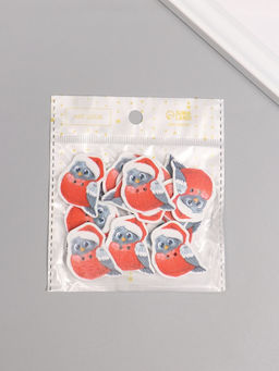 Набор пуговиц для творчества дерево «Снегирь в колпаке», набор 15 шт., 3.3×2.8 см