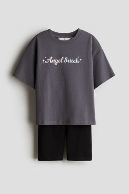 Conjunto de 2 piezas con motivo estampado