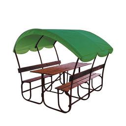 Беседка для дачи «Летняя», 2×1.8×1.9 м, металл, с салатовым тентом