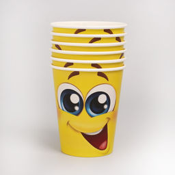 Набор бумажной посуды Смайлы с улыбкой, 6 тарелок , 1 гирлянда , 6 стаканов, 6 колпаков - Страна карнавалия фото 5