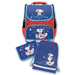 Набор школьный "3 в 1" арт.46230 СОБАКИ КРАСНЫЙ (ранец, мешок для обуви, пенал без наполнения, ран