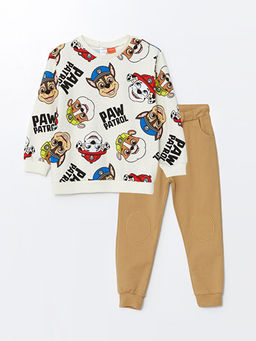 Bisiklet Yaka Paw Patrol Bask?l? Erkek ?ocuk Sweatshirt ve E?ofman Alt 2li Tak?m