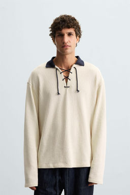 TEXTURED SWEATSHIRT WITH DRAWSTRING - Zara фото 2