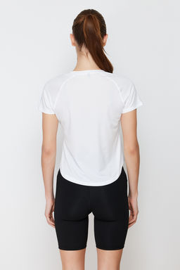 Beyaz Reflektor Bask? Detayl? Orme Spor T-Shirt THMSS24TS00002