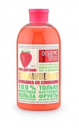 Пена для ванн клубника со сливками strawberry, 500 мл / HOME MADE / Organic Shop  фото 2