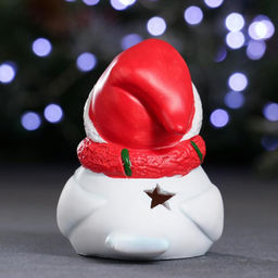 Фигура с подсветкой "Птичка в шарфике и шапке" красная, 9х7х10см