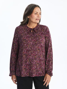Ba?lamal? Yaka Desenli Kad?n Bluz