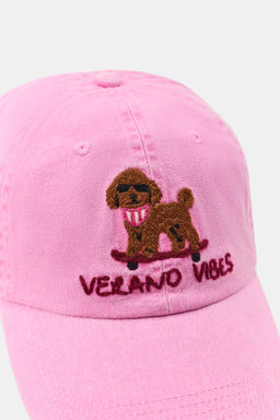 GORRA SARGA BORDADOS CANICHE / Rosa - Zara фото 4