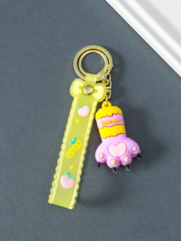 Цена за 2 шт. Брелок для ключей на кольце с карабином, ремешком «Лапка», резина, 1.7×3.8×22.5 см