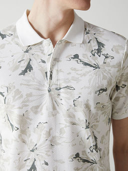 Polo Yaka K?sa Kollu Desenli Erkek Ti??rt