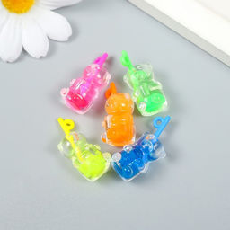 Цена за 5 шт. Декор для творчества пластик «Лимонад - мишка», 1.2×1.2×2.7 см, МИКС