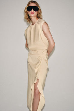 VESTIDO MIDI VOLANTES ZW COLLECTION / Crudo medio - Zara фото 2