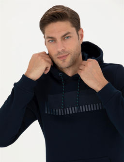 Lacivert Regular Fit Kap__onlu Sweatshirt - Pierre cardin фото 2