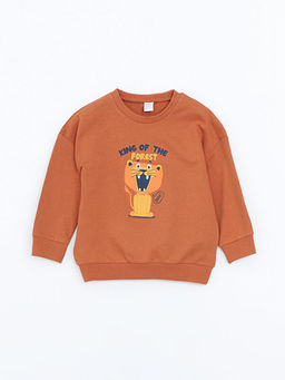 Bisiklet Uzun Kollu Bask?l? Erkek Bebek Sweatshirt