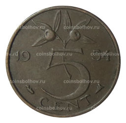 5 центов 1954 года Нидерланды
