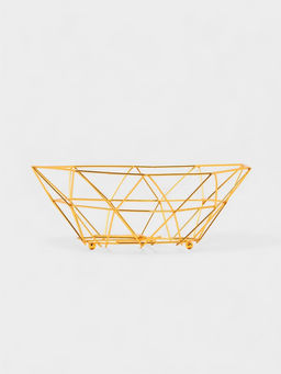 Ваза для фруктов «Доляна. Геометрия Голд», 25.5×27×10 см, золотистая