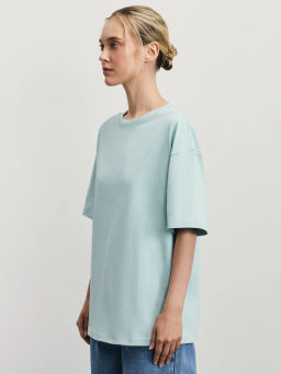 Базовая футболка оверсайз из хлопка / Zarina  фото 4