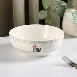 Салатник Доляна Уютные коты, 600 мл, d=15.5 см, белый