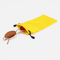 Цена за 20 шт. Футляр для очков на затяжке, ФАСОВКА 20 ШТ, 9 х 17.5 см, цвет жёлтый - Simaland фото 2