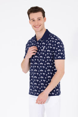 U. S. Polo Assn Мужская темно-синяя футболка с воротником-поло