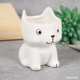 Кашпо 6х8х10 см Собака / WN40 /уп 100/ белое