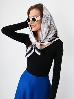 Большой, мягкий, тонкий и очень нежный двусторонний платок с рисунком. - Tantino фото 11