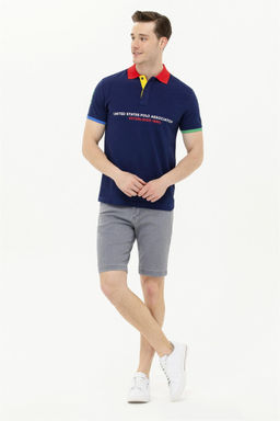 U. S. Polo Assn / Мужская темно-синяя футболка с воротником-поло - U.s. polo assn фото 9
