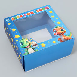 Цена за 5 шт. Коробка-фоторамка складная Милые динозаврики, 14 х 14 х 8 см