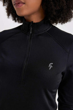 DeFactoFit Футболка с длинным рукавом и воротником стандартной посадки с принтом  фото 6