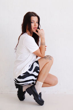 11417 Мини-юбка вязаная чёрно-белая - Martichelli фото 22