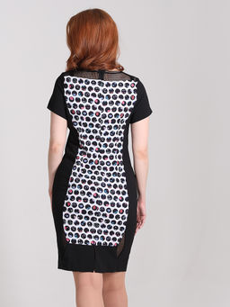 Платье женское в горох для работы повседневное прямое - Almond фото 3