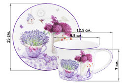 Чайн. пара 2 пр. 270 мл 12,5*9,5*7 см Лаванда NEW BONE CHINA - Elan gallery фото 3