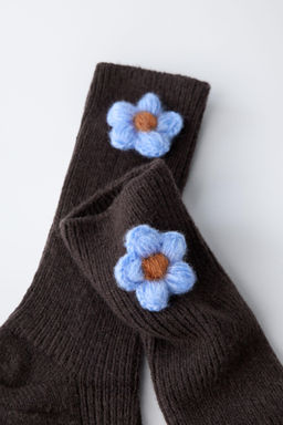 WOOL BLEND FLORAL SOCKS - Zara фото 2