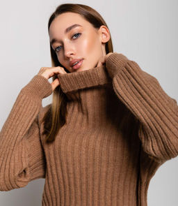 Свитер #КТ5126, коричневый