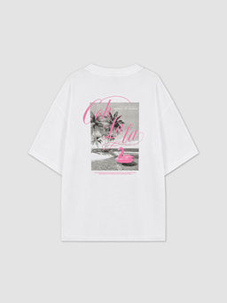 Loose Fit Bask?l? K?z ?ocuk Ti??rt
