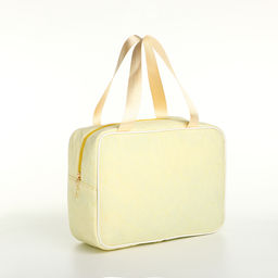 Косметичка-сумка на молнии, большая, с ручками, жёлтая
