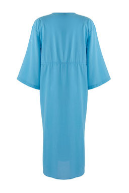 TRENDYOLMILLA Zebra Desenli Maxi Dokuma Buzgu Detayl? %100 Pamuklu Plaj Elbisesi TBESS25EL00017  фото 15