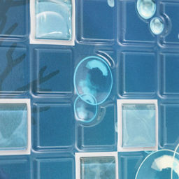 Стеновая панель ПВХ «Мозаика Лазурь Афалины » 960×480 мм, цвет голубой