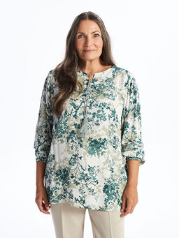 Ba?lamal? Yaka ?i?ekli Kad?n Bluz