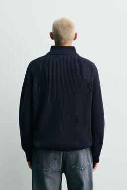 PURL KNIT QUARTER-ZIP SWEATER - Zara фото 3