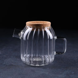 Заварочный чайник «Эко», 600 мл, 17×11×13.5 см, с пробковой крышкой, стекло, прозрачный
