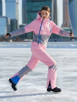 Горнолыжный комбинезон женский зимний розового цвета 2320R