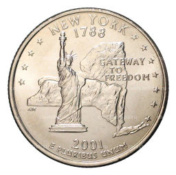 25 центов (1/4 доллара) 2001 года Р США Штаты и территории  Нью-Йорк