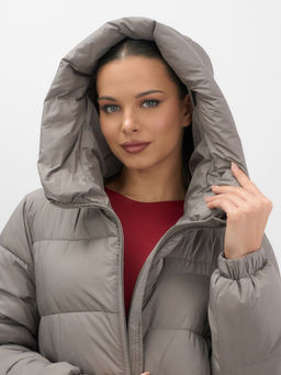 Куртка женская зимняя на резинке большого размера коричневого цвета 7619K Бренд: Visdeer  фото 14